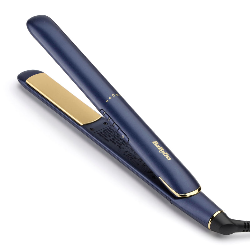BaByliss Midnight Luxe Hair Straighteners - Titanium Ceramic Floating Plates for Smooth Gliding, Fast 30 Second Heat Up, 3 Heat Settings up to 235°C, Worldwide use, 2516U Single