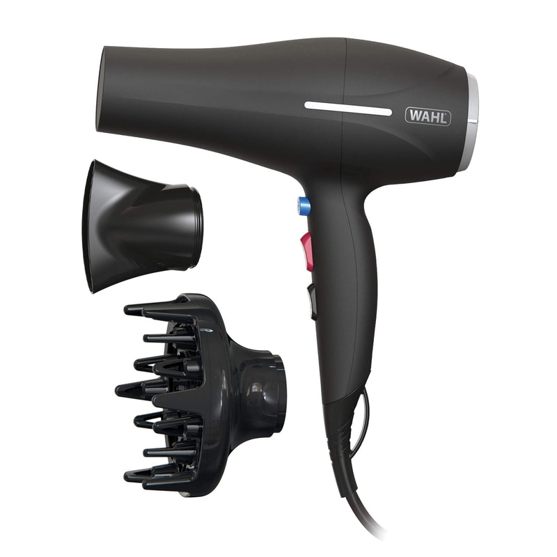  [AUSTRALIA] - Wahl Ionic Smooth Hairdryer,Cool Shot Button, 3 Heat and 2 Speed Settings, Quick Dry Airflow, Fast Drying, Reduce Static, Black
