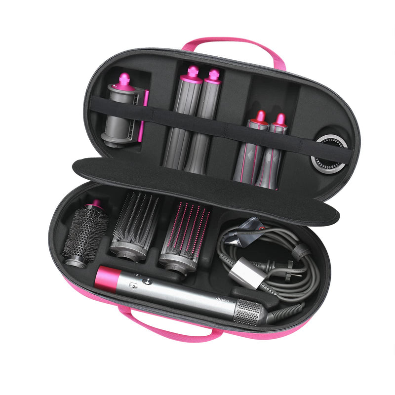 RLSOCO Hard Case for Dyson Airwrap Multi-Styler and Dryer Complete & Complete Long HS05,HS01,HS08 - Fits for 4Pcs Long Barrels or Short Barrels (Case only,Hair Styler is not Included) Pink