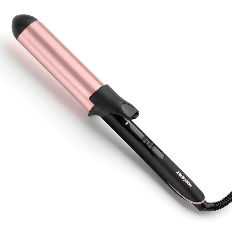 Babyliss Rose-Quartz 38mm Curling Tong - Natural Waves & Big Curls, Pink | Curling Iron For Large Curls, Quartz-Ceramic, Long Barrel, 6 Heat Settings, Fast Heat-Up, Auto Shut Off, Heat Mat, 2453U Pink - 38mm Tong