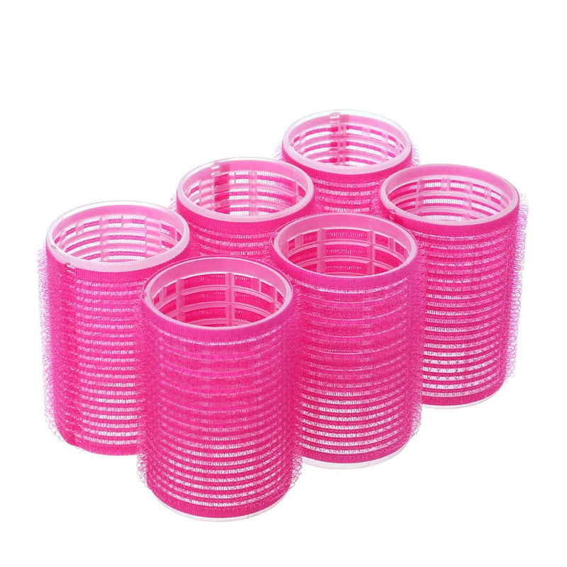 Uonlytech Self-Adhesive Hair Rollers Hair Curler Set for Diy Curls and Volume Curling Styling Tools for Home Use Reusable Plastic Hairdressing Rollers 6 Pack