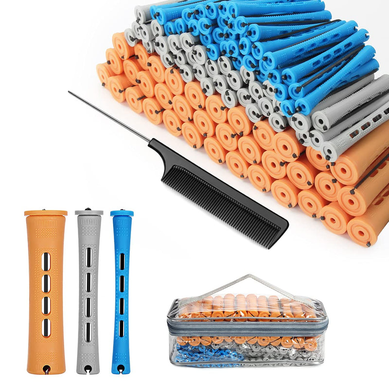 108Pcs Perm Rods, 0.9 cm/1.5 cm/2.2cm Cold Wave Hair Perm kit | Large Medium Small Hair Rollers Kit for Long & Short Hair Different Hairdressing Styling Tool or DIY (3 Colors)
