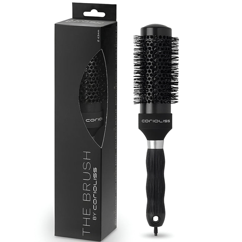 Corioliss | Hair Roller Brush for Women | Professional Hair Brush Ceramic | Ideal for Short Hair and Precise Work Styling 43 mm Black 43mm