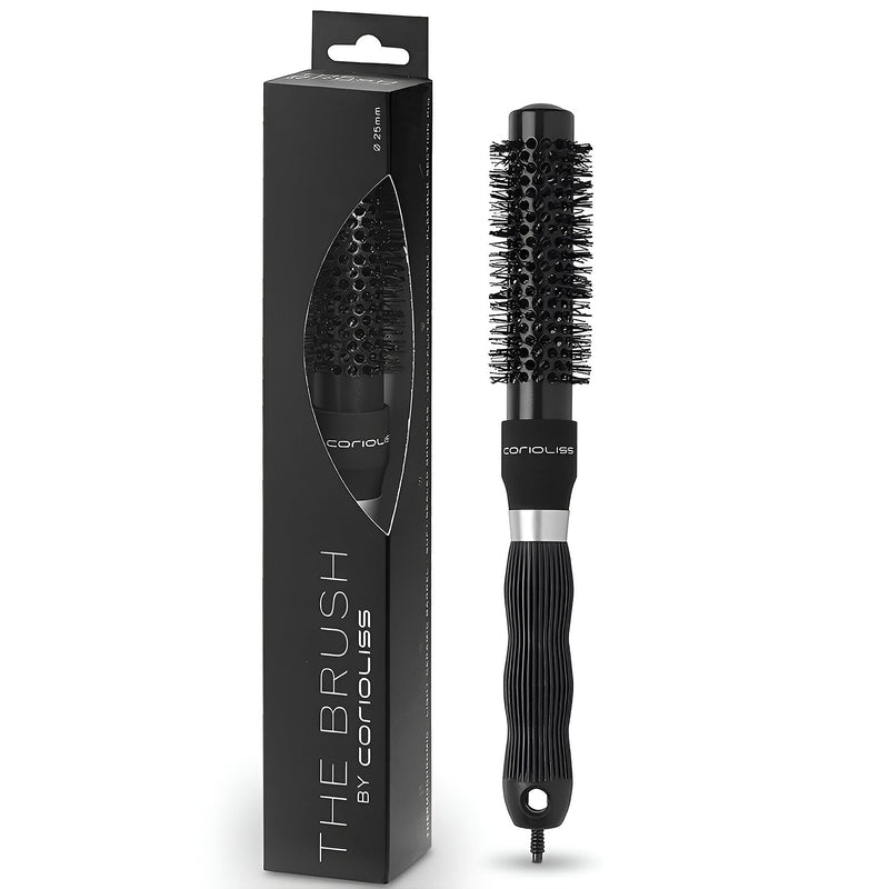 Corioliss | Hair Roller Brush for Women | Professional Hair Brush Ceramic | Ideal for Short Hair and Precise Work Styling 25 mm Black