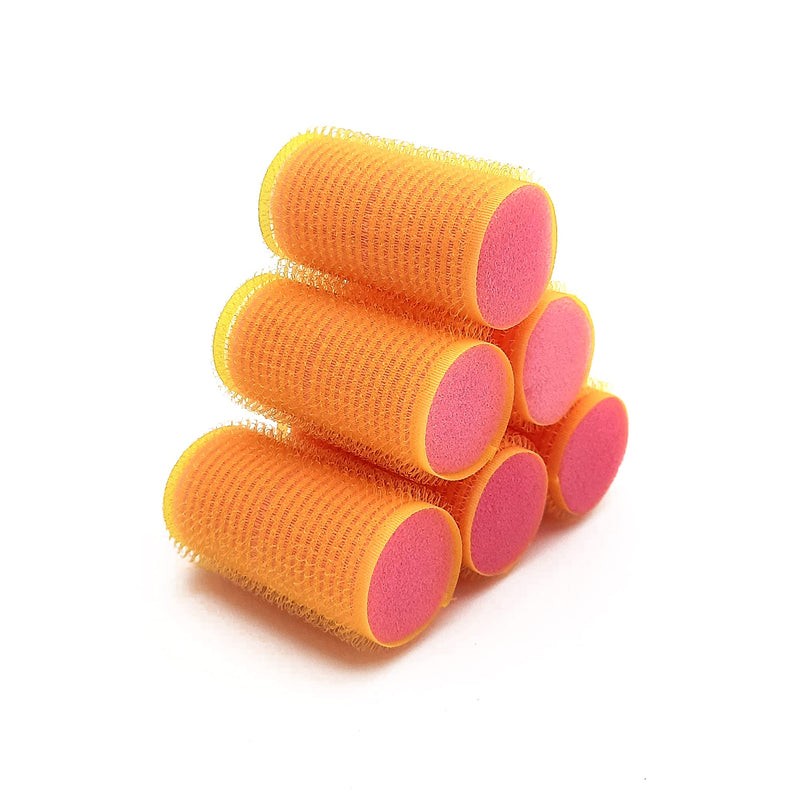 La Rosa Productos Profesionales NIKO 6-Pack 32 mm Self Grip Rollers WITH SPONGE for SLEEP, Hair Comb Curlers Curls and Waves EXTRA SOFT, Styling Tool Hairdresser/Barber Salon, Holding (32 mm) Random 6 count (Pack of 1)