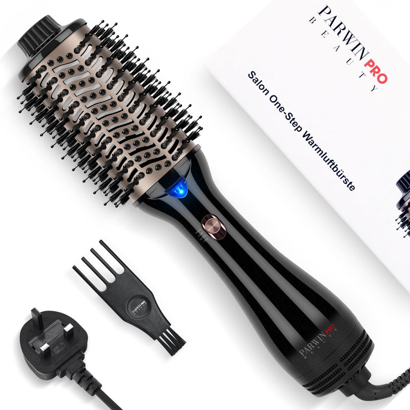 One-Step Hair Dryer Brush, 4-in-1 Hot Air Styler and Blow Dry Brush | Ionic Ceramic Technology, for Drying, Volumising and Straightening, Mid to Long Hair, Black 1. Black - Oval