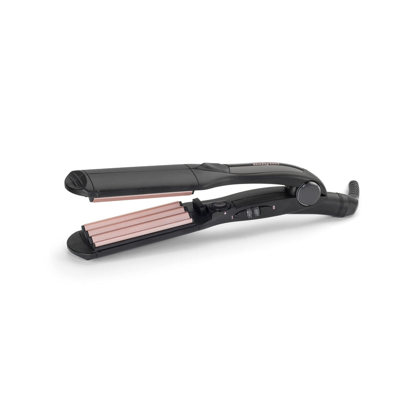 BaByliss Hair Crimper - Tourmaline Ceramic Coated Crimping Iron, 10 Heat Settings up to 210°C, Texture & Volume Styling Tool, Black, 2165CU Gold