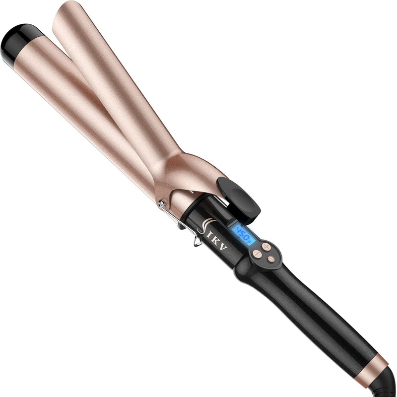 38mm Large Curling Tong Extra Long Barrel,110-210°C, Big Curls | 100-240V Dual Voltage Curling Iron For Travel，Large Curling Wand 38mm for Long Hair,Ceramic Tourmaline,Auto Shut Off