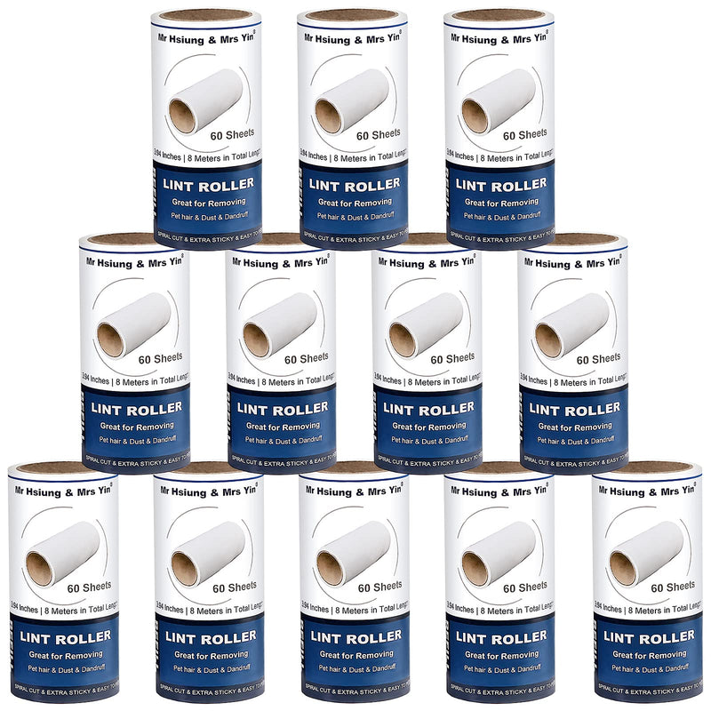 720 Sheets Lint Roller Refills (12 Pack) – Extra Sticky Refills for Lint Roller, Clothes & Pet Hair Removal, Dog Hair Remover, Lint Brush – Value Pack, Great Value for Money 12 Refills