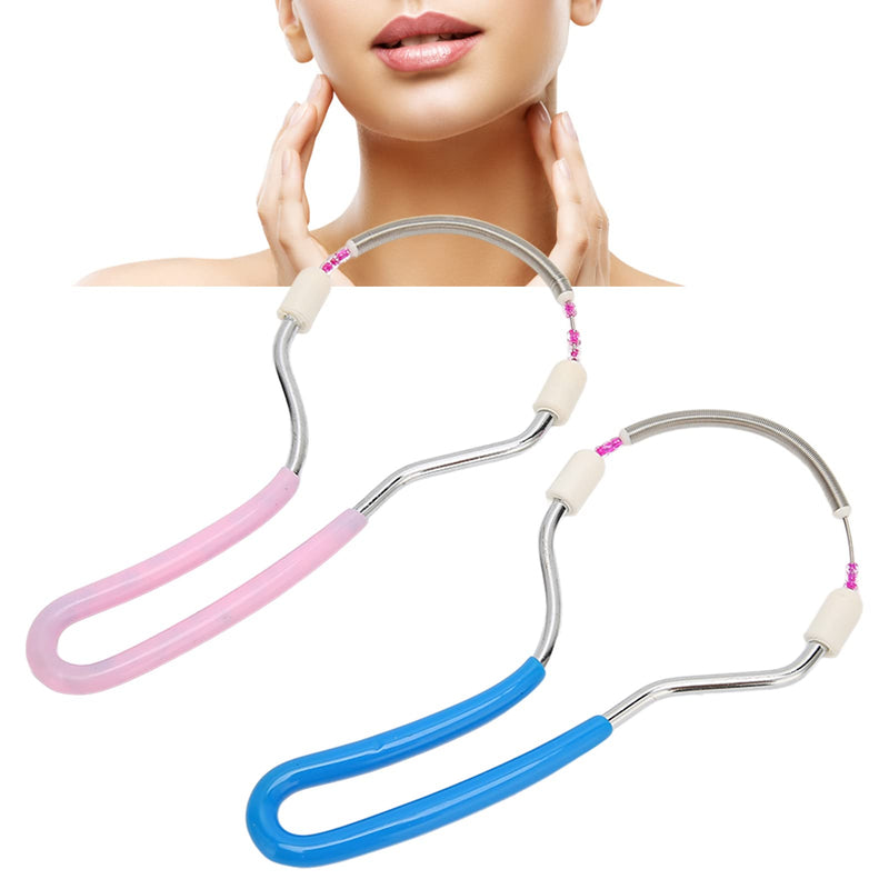 2 Pcs Facial Hair Remover Spring Facial Hair Epilator Spring Face Hair Remover Manual Epilator Spring Facial Hair Roller Threading Epilator Tools