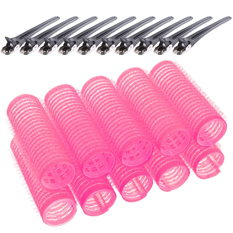 Small Hair Rollers For Short Hair, 20mm Velcro Rollers For Hair, 10 Clips | Hair Rollers With Clips Hold Sections ,10 Self Grip Curlers For Hairdressing and DIY Styling, Lift Roots Without Heat