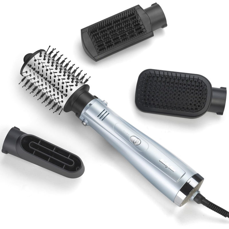 BaByliss Hydro-Fusion 4-in-1 Hair Dryer Brush - 1000W Anti-Frizz Air Styler, Dry, Smooth, Volume, Straighten in One Step, Blue, 2774U Single