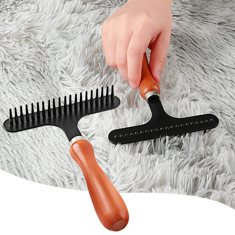 Hand Held Carpet Rake, Making Carpets/Rugs Fluffy Again (Black Iron) | Clean Hair, Let Carpet Restore Softness 1 iron（s）