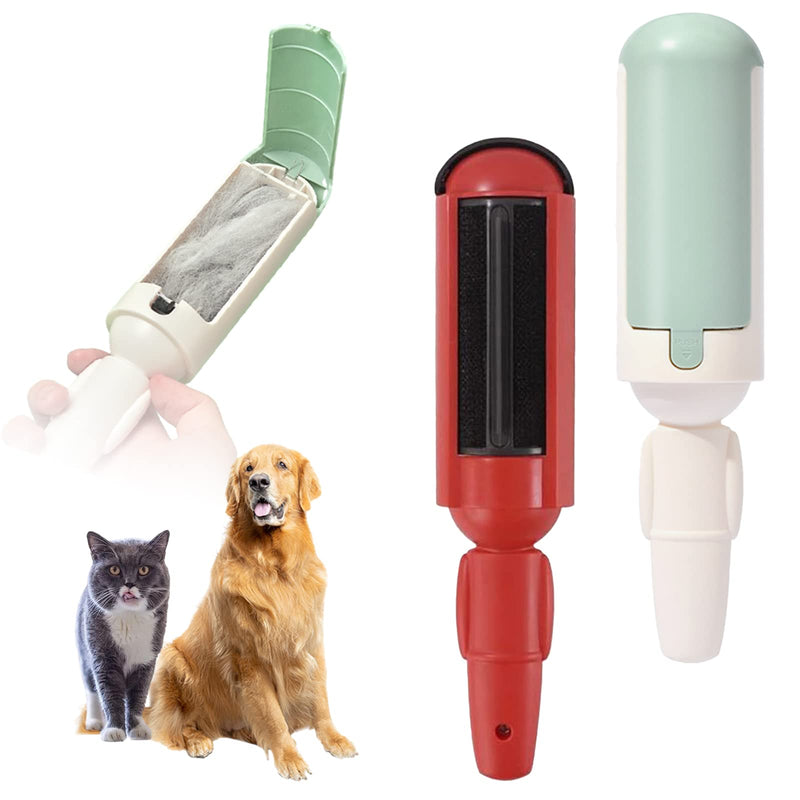71Nmly 2pcs Pet Hair Remover Roller,Reusable Animal Hair Remover Brush,Pet Fur Remover for Dog Cats,Easy to Clean Fixed Areas Pet Fur for Bedding,Sofa,Carpets, Furniture, Clothes etc Red+Green