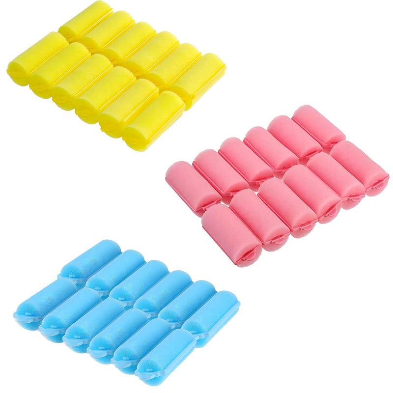 Foam Sponge Hair Rollers for Short Hair,36PCS Soft Curlers Flexible Sponge Curlers 20mm Mini Foam Hair Styling Home DIY Curling Tools for Women and Kids (Pink, Yellow, Blue)