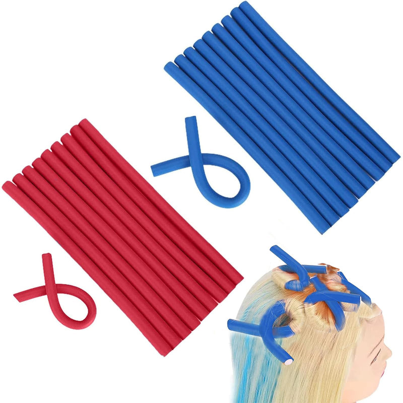 20 Pieces Flexible Hair Curler,Foam Hair Rollers Heatless Curlers,No Heat Soft Twist Hair Roller,Heatless Curls Rods for Short Long Hair,DIY Tool Hair Styling Curling Sticks for Sleeping in.
