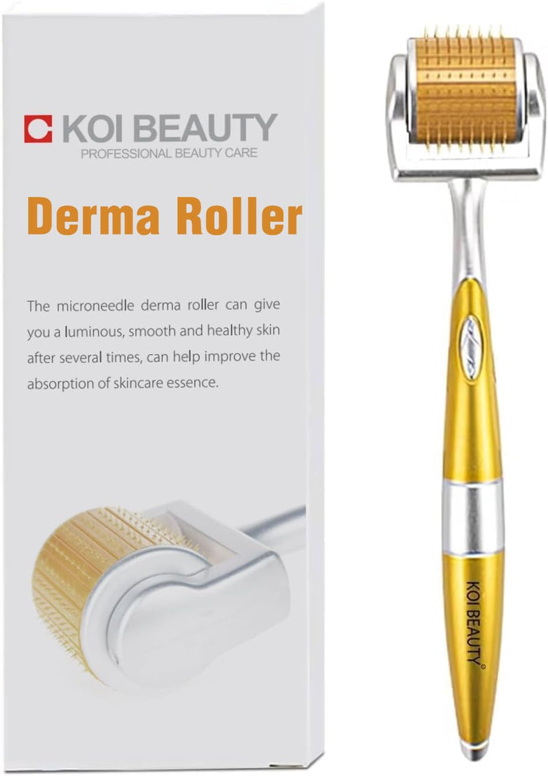  [AUSTRALIA] - KOI BEAUTY Derma Roller 0.5mm- 192 Real Individual Needles Titanium, Microneedling Roller for Hair, Beard Roller for Beard Growth, Needling Roller for Face Body Scalp for Women Men At Home #0.5