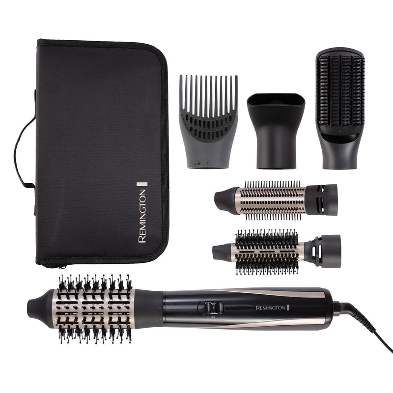 Remington Blow Dry & Style Air Styler, 6 Attachments, 1200W | For All Hair Lengths, 25mm, 38mm, 50mm Brushes, Firm Paddle Brush, Concentrator, Root Boost, 2 Heat & 2 Speed Settings
