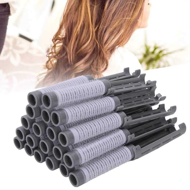  [AUSTRALIA] - Hair Perm Kit, 20pcs Rods Large Kit for Women, 20pcs Fluffy Hair Perm Rods with Clips for Soft and Plump Curls, Hairdressing Tool Kit Fluffy Roller Curler Hairdressing Styling Tool (Grey) Grey