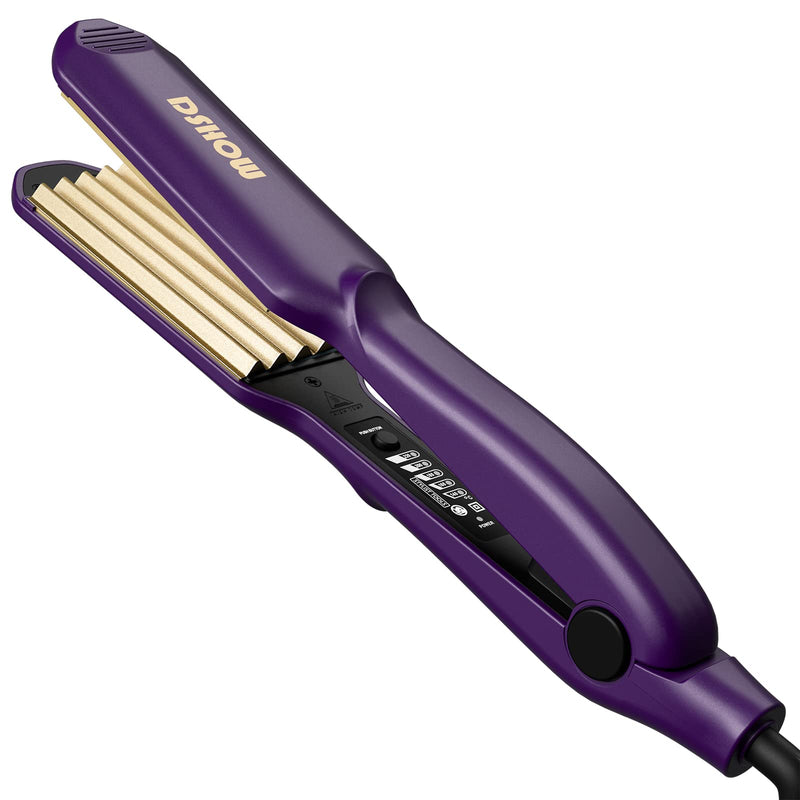 Crimping Iron Hair Crimper for Hair DSHOW Hair Waver Volumizing Crimper with Titanium Ceramic Plates Styling Tools for Women Girls (Purple) Berry