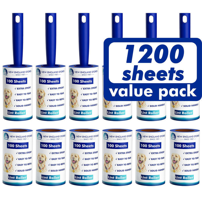 1200 Sheets Lint Roller with 6 Upgraded Handles (6 Rollers + 6 Refill), Mage Value Set Sticky Lint Rollers for Pet Hair, Portable Pet Hair Remover for Clothes, Furniture, Carpet, Dog and Cat 6 Handles + 1200 Sheets