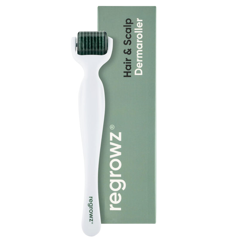  [AUSTRALIA] - Regrowz Derma Roller 0.5mm Titanium Microneedle Tool for Hair Growth, Beard Growth & Scalp Care – 192x Needle Dermaroller for Men and Women Green