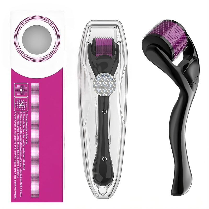 Derma Roller 0.5mm for Hair Growth, 540 Titanium Microneedle Roller for Men & Women, Beard Growth and Skin Care Tool with Carry Case DERMA 0.5 mm
