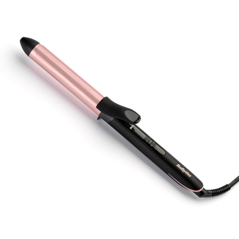Babyliss Rose-Quartz 25mm Curling Tong - Natural Curls & Waves, Pink C451U | Quartz-Ceramic Hair Curler, 6 Heat Settings, Fast Heat-Up, Extra Long Barrel, Long Hair Curling Iron, Auto Shut Off, Heat Mat Rose - 25mm Tong