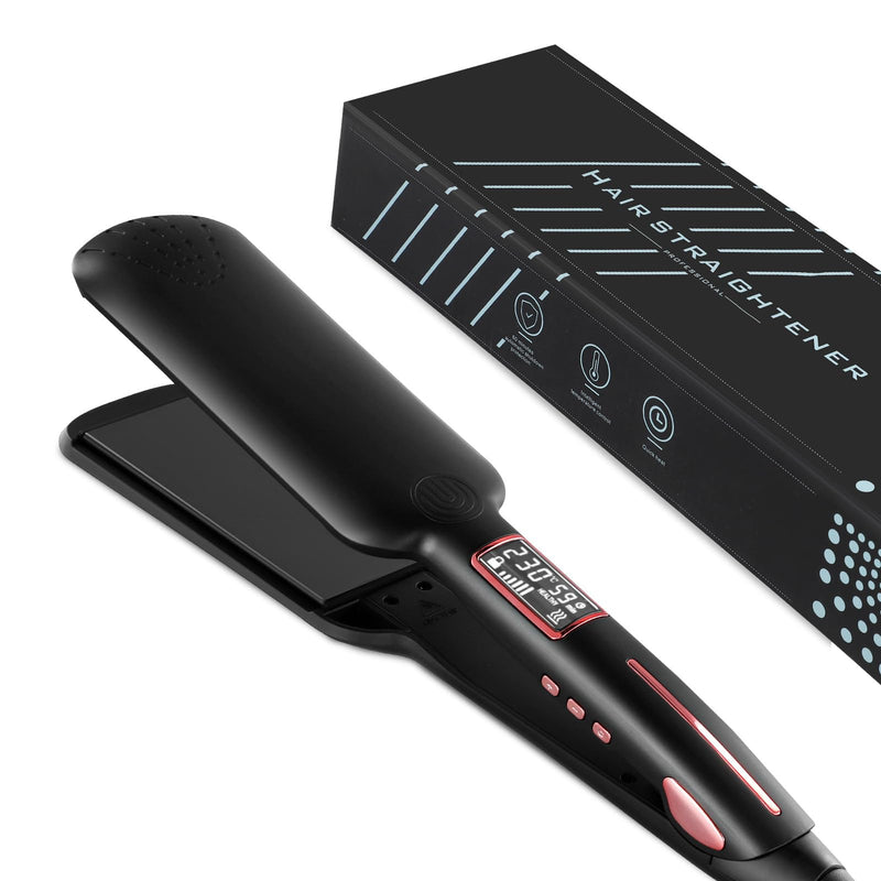 Extra Wide Plate Hair Straighteners, 5cm Wide Ceramic Coating Straighteners, 6 Temperature Settings Fast Heating, Digital Display, Automatic Power Off, Portable Small Hair Straighteners for Woman
