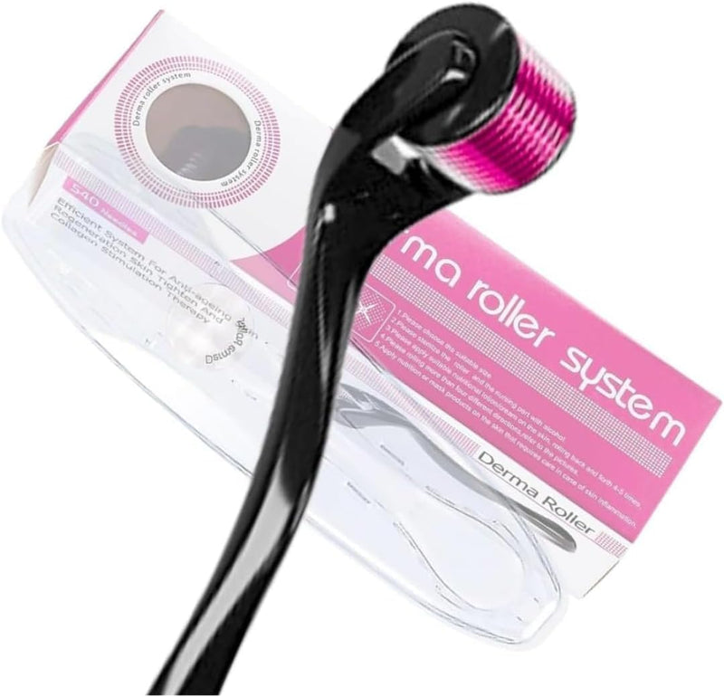 540 TITANIUM Micro needles Roller for face, Face skin care roller Hair and Beard Growth Professional Micro needling Roller for Anti-Aging, Wrinkles, Stretch Marks Repairs (Derma Roller 0.5 mm) Derma Roller 0.5 mm
