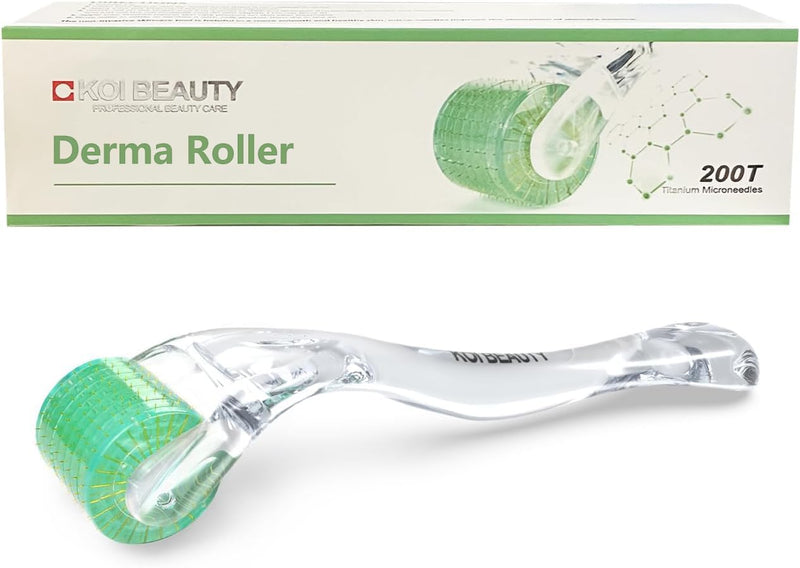 KOI BEAUTY Derma Roller 2.0 – 200 REAL NEEDLE, Professional Microneedling Roller for Hair &Beard Growth at Home, Micro Needling Roller Titanium for Face Body Scalp for Women Men #2.0