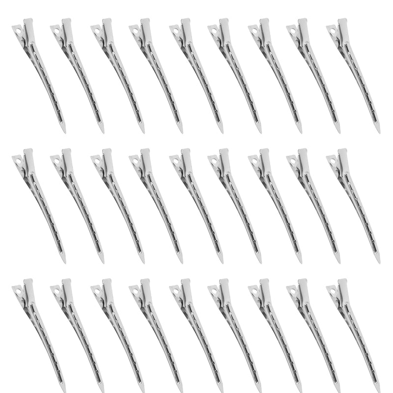 36 x Hair Clips for Styling, 3.5" Duck Bill Clips, Pin Curl Metal Sectioning Rollers, Long Roller Styling Alligator Hairdressing(silver, 36 Pcs)