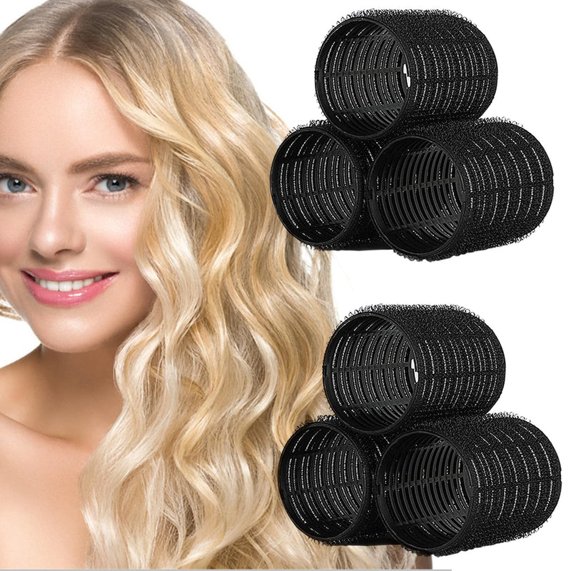 6Pcs Jumbo Hair Rollers, 60 mm Hairs Curlers Rollers Heatless Self Grip Curlers for Short And Long Hairs Salon Hairdressing Curler for Curling And Styling Hair Self Holding DIY