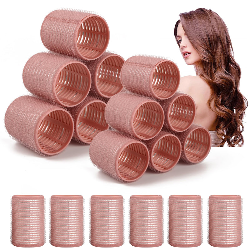 18pcs Hair Rollers,Self Grip Thermal Curlers for Long Short Hair Pink | Ceramic Ionic Thermal Hair Rollers for Hair Volume,Blowout styling Look,to Sleep In,Salon Quality Heatless Curls(Pink) Light Pink