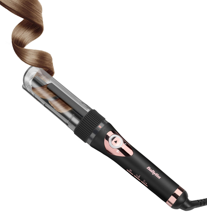BaByliss Curl Secret Lite - Automatic Hair Curler, Easy Fast Hair Styling, 5 Heat Settings up to 210° - Black & Rose Gold, C1031U 19mm – Classic Styling (No Air)