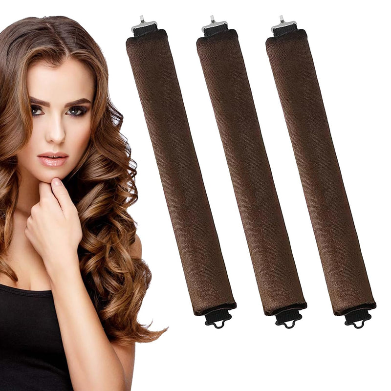Heatless Curlers,Heatless Curling Rod,Overnight Hair Curlers,Heatless Curl | Rods Hair Rollers,Sleep In HeatlessCurlers,No Heat Curler Roller for Big Waves, Soft Velvet Thick Flexi Rods (3 Pcs)