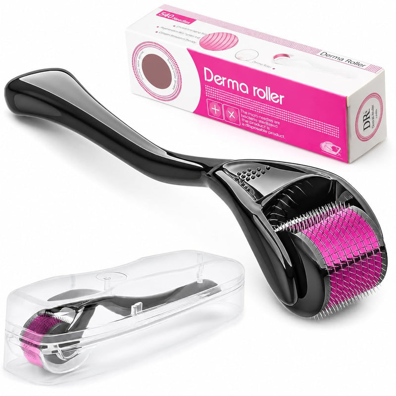 Derma Roller 0.25mm, Anti Ageing Men Beard Roller, 540 Titanium Micro Needling Roller, Microneedling Roller, Hair Growth Scalp Roller, Derma Kit for Skin Rejuvenation (Derma-Roll-0.25mm) Derma-Roll-0.25mm