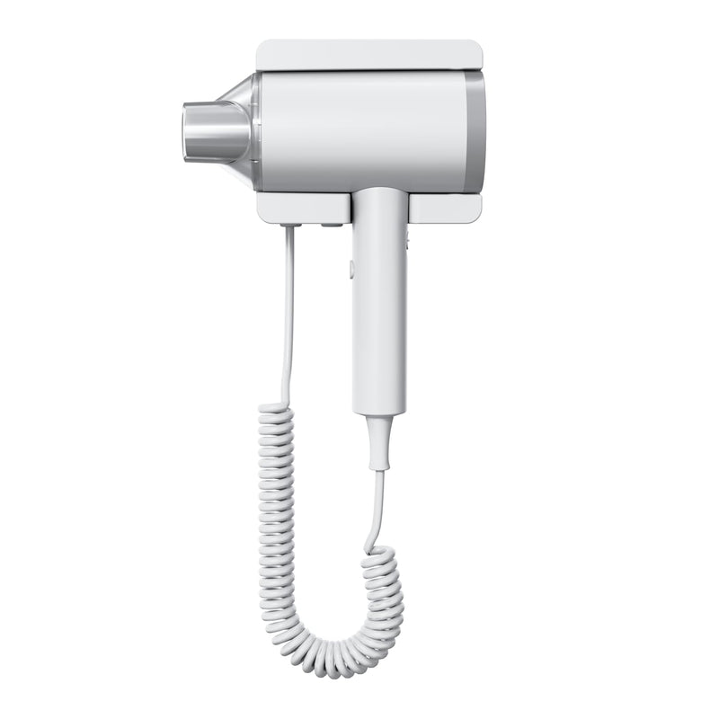 Powerful 1875W Wall-Mounted Hairdryer with Safety Switch,Elegant Hair Dryer with Stand for Bathroom,Hotel and Home (White) White