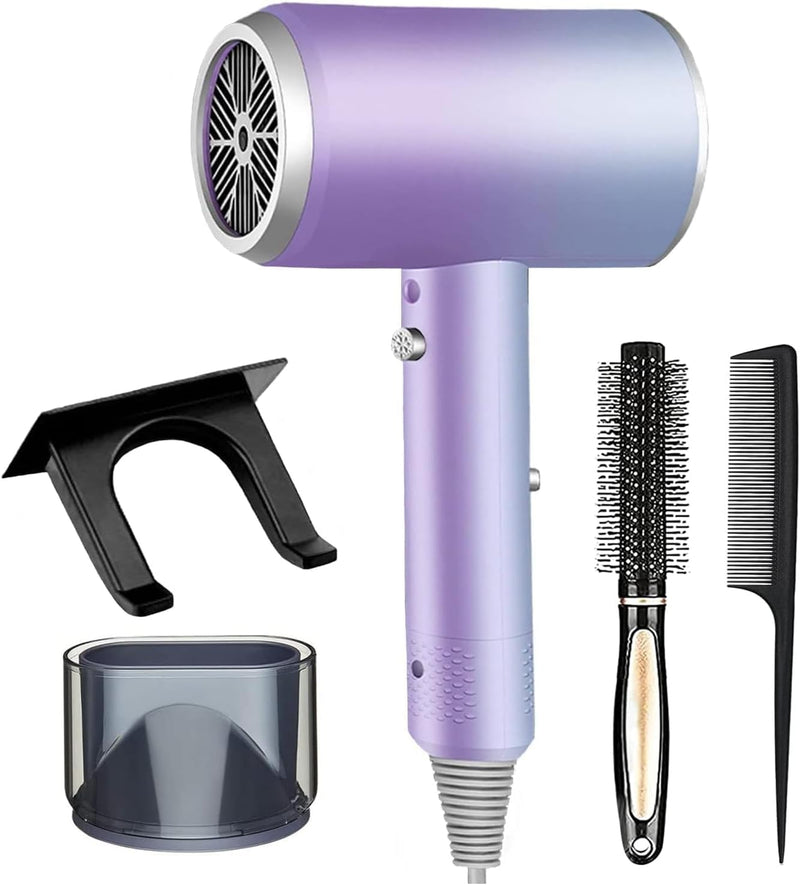  [AUSTRALIA] - Hair Dryer, 2000W Fast Drying Ionic Hairdryers for Women, Lightweight Blow Dryer with Stand for Women Kids Home Travel Salon - Gradient Purple