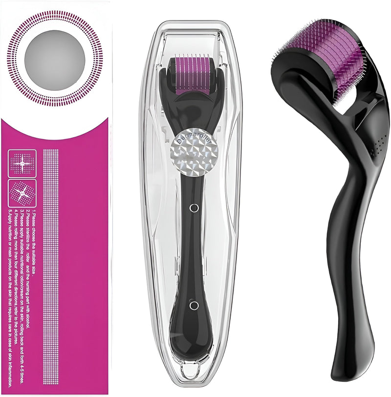 Derma Roller Hair Growth Men and Women, 540 Titanium Micro Needling roller for Hair growth, Beard roller for Skin Care and Beard Growth,Universal Roller (0.25mm)