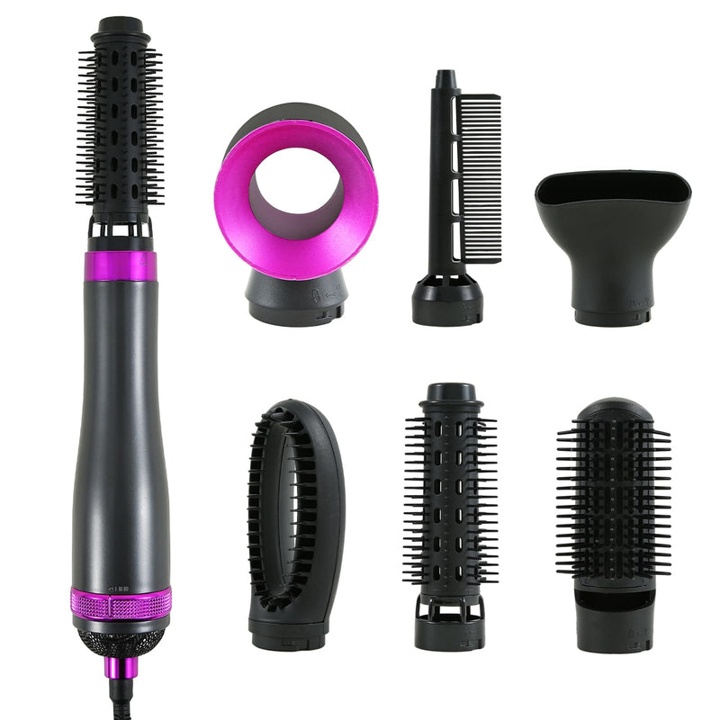 Hair Dryer Brush Blow Dry Hair Brush 6 in 1 Detachable Hair Dryer Hot Air Styler Hot Brush for Hair Styling, Lightweight Travel Hair Dryer, Hot Air Brush for Drying Curling Straightening