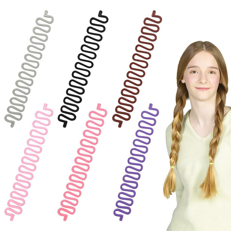  [AUSTRALIA] - 6 Pcs Hair Braiding Kit, Twist Braid Knitting Tool, French Styling Clip, Plastic Bun Maker, DIY Accessories, U Shaped Pins for Girls and Ladies