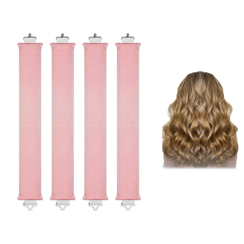 4PCS Heatless Curlers Set,Heatless Curling Rod Overnight,heatless curl rods | Heatless Hair Curlers,Soft Hair Roller Rods with Hook,Heatless Curling Set,Overnight Curls Hair Curlers,heatless curling rods