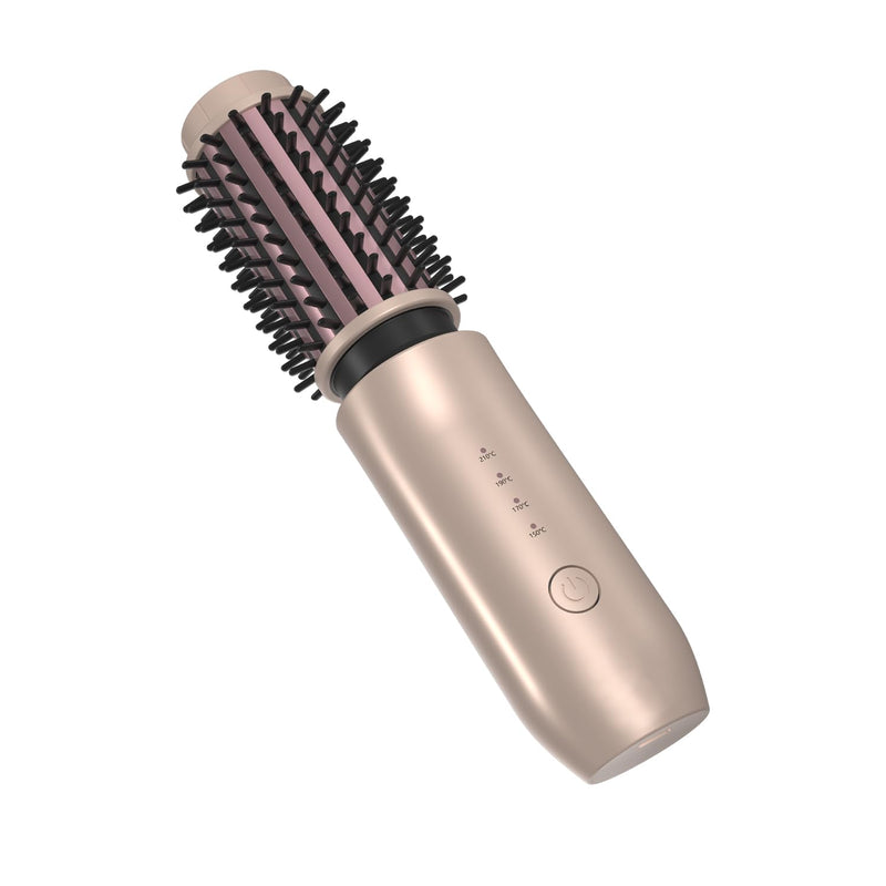 Cordless Hair Curling Brush, 40mm Portable Travel Cordless Hair Curler | 150-210℃, 7000mAh USB Rechargeable Heated Curling Iron and Straighteners for Daily Styling & Travel Gold