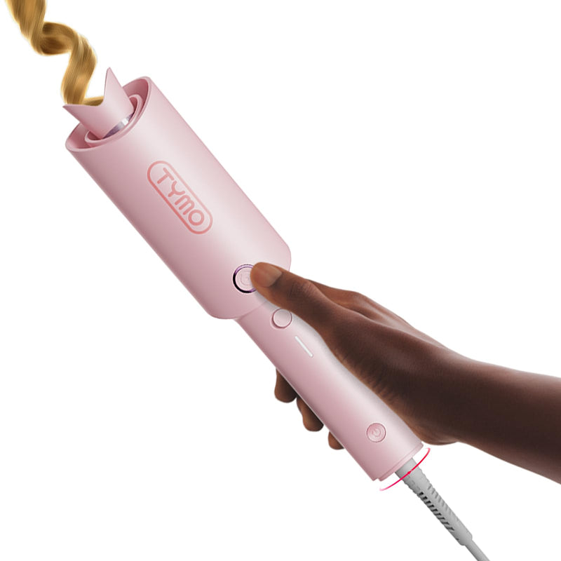TYMO Hair Curler Automatic Rotating - CURLPRO, Curling Wand, Pink 1 inch | Ceramic Coating, Anti-Scald Curling Iron, Portable 500 Million Ionic, Dual Voltage, Beach Waver, Lightweight for Travel