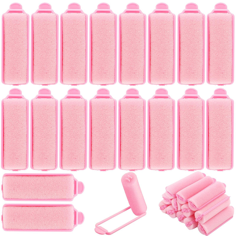 [AUSTRALIA] - 28PCS Pink Soft Sponge Foam Heatless Hair Curlers, Overnight No Heat Hair Rollers for Medium Short Hair, Damage-Free DIY Hair Styling Tools for Women Girls