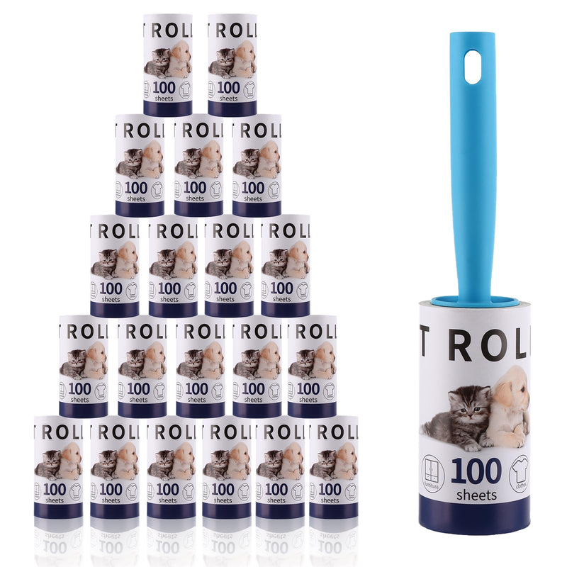 ASelected 10 Pcs Lint Roller Refills with 1 Handle,1000 Sheets Roller Sticky Pet Hair Remover for Pet Cat Dog Hair, Dust,Clothes, Sofa