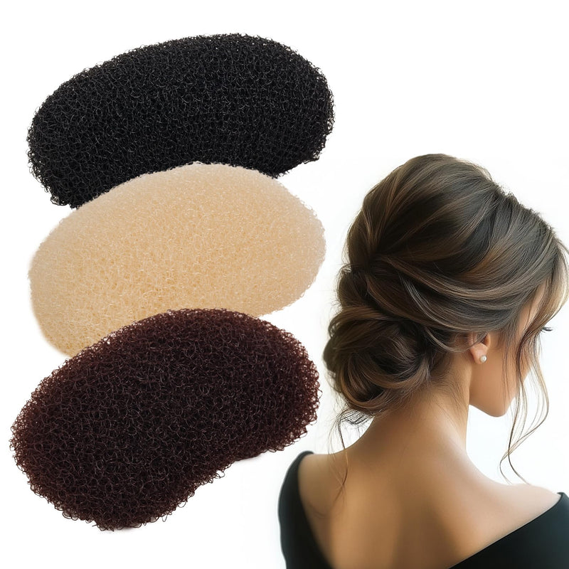  [AUSTRALIA] - 3PCs Volumizing Hair Sponge Inserts with Puff Cushion Clips – Hair Styling Tools for Adding Volume and Fullness for Women and Girls