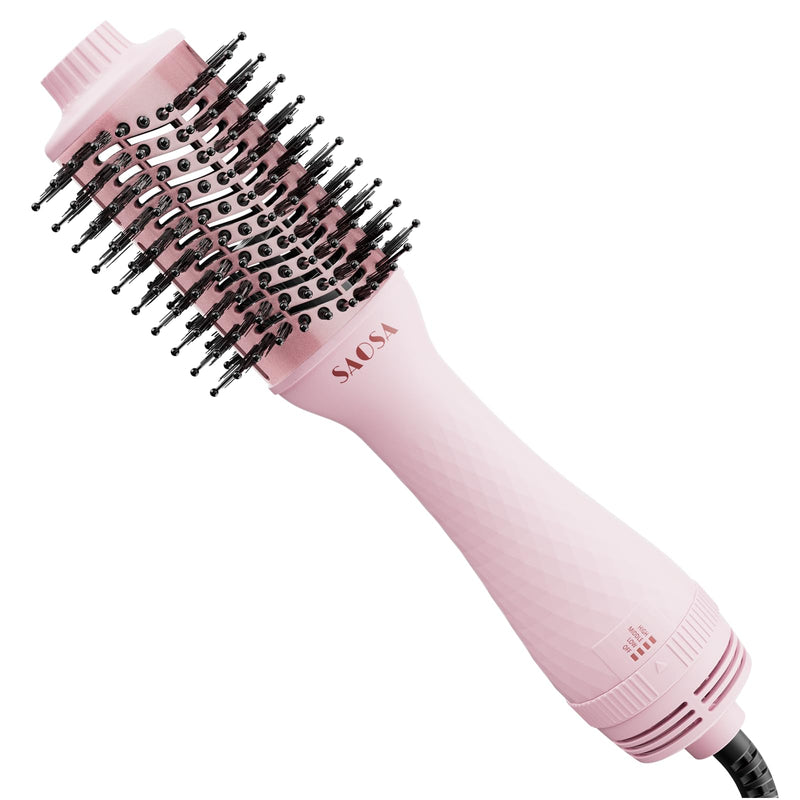 SAOSA Hair Dryer Brush Blow Dryer Brush in One, 4 in 1 Hot Air Brush & Volumizer with Negative Ion Anti-frizz Ceramic Titanium Barrel, UK Plug