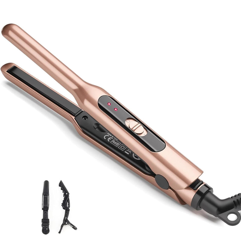  [AUSTRALIA] - JAETON Mini Travel Hair Straightener for Short Hair, 2 Temp 180°C/210°C | Small flat iron, Thin Straighteners, Fast Heat-Up, Dual Voltage 9MM